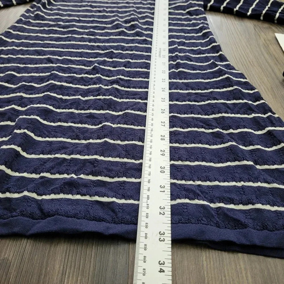 Baum und Pferdgarten Chrisanna Knit Pointelle Sweater Dress Size M Blue Striped - Picture 8 of 9